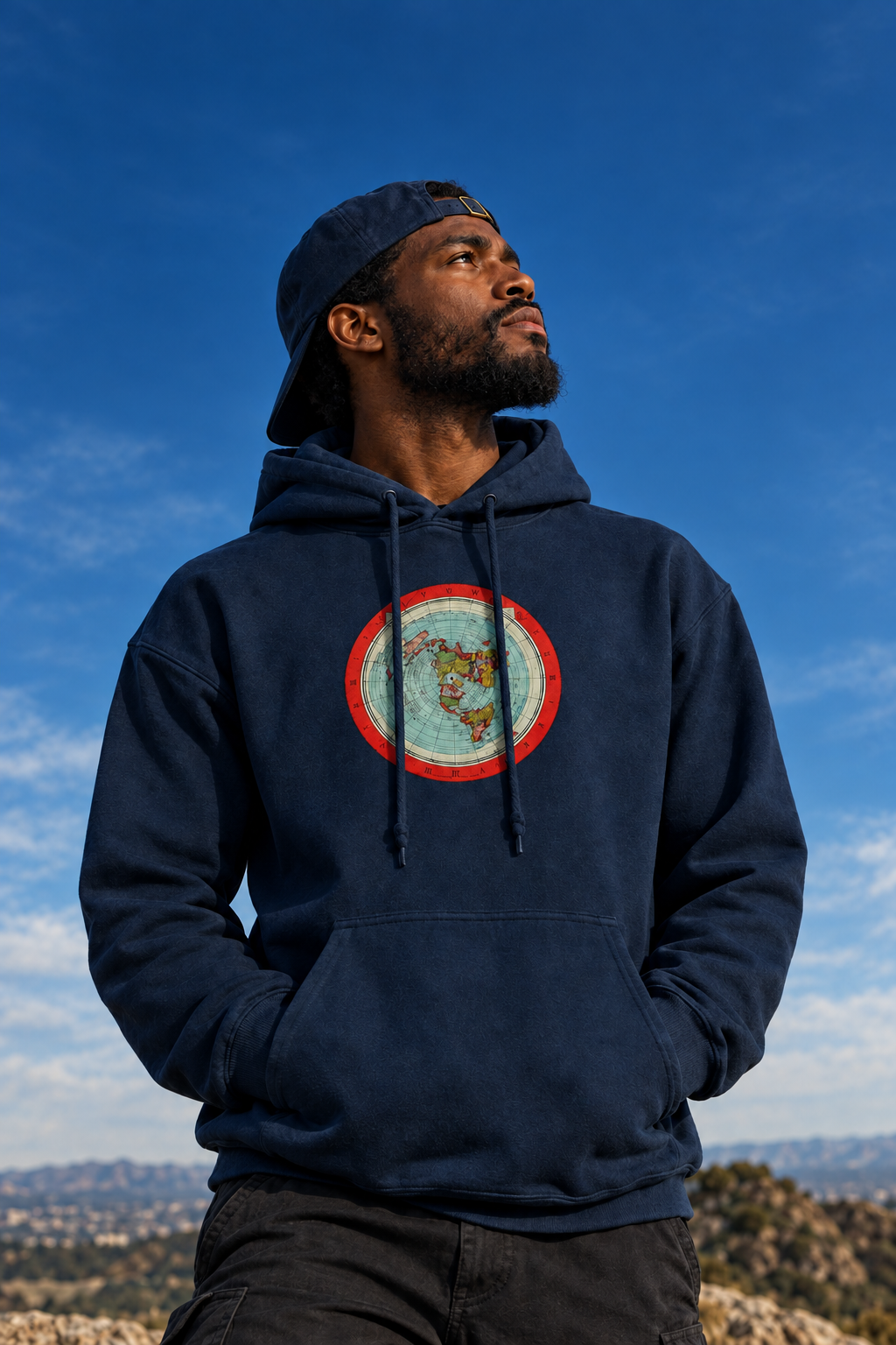 Klassieke uniseks pullover hoodie 'Gleason's Map' Firmament Vibes | Gildan® 18500