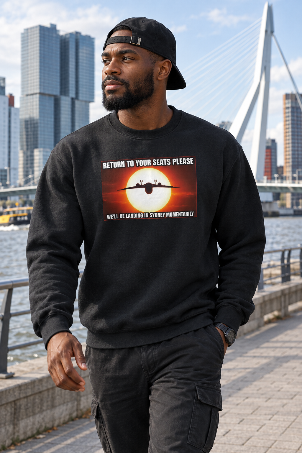 Klassieke uniseks sweatshirt met ronde hals 'Return to your seats' Firmament Vibes | Gildan® 18000