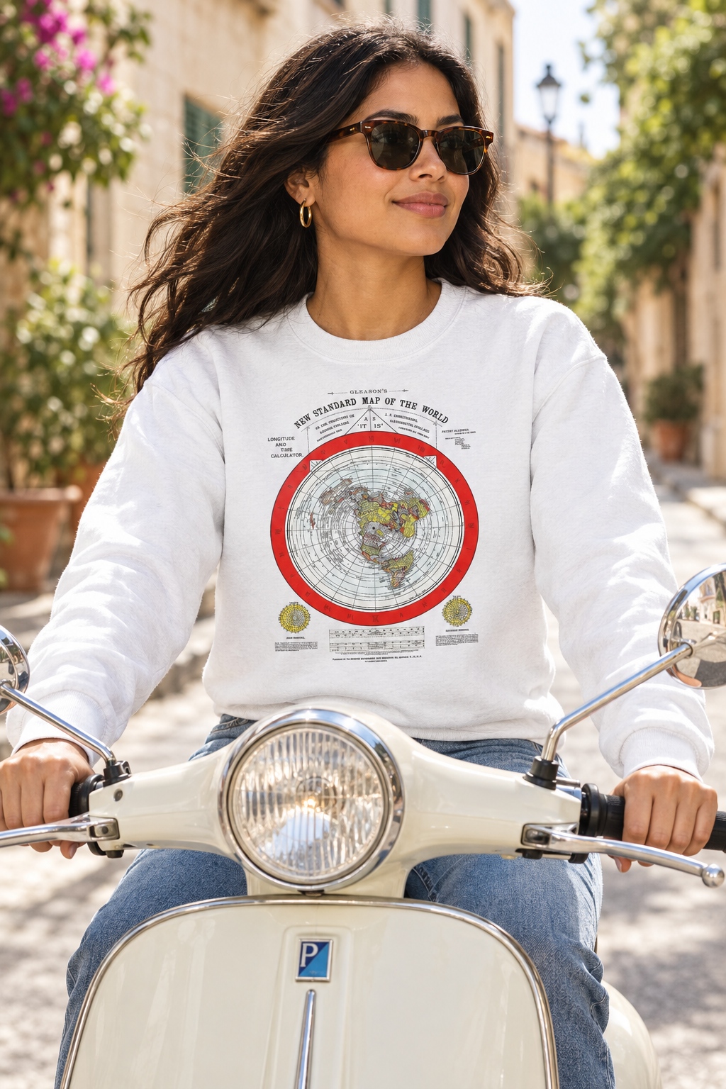 Klassieke uniseks sweatshirt met ronde hals 'Gleason's map' Firmament Vibes | Gildan® 18000